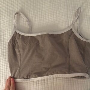 BEYOND YOGA matching top Women's Gray and White Camisole
